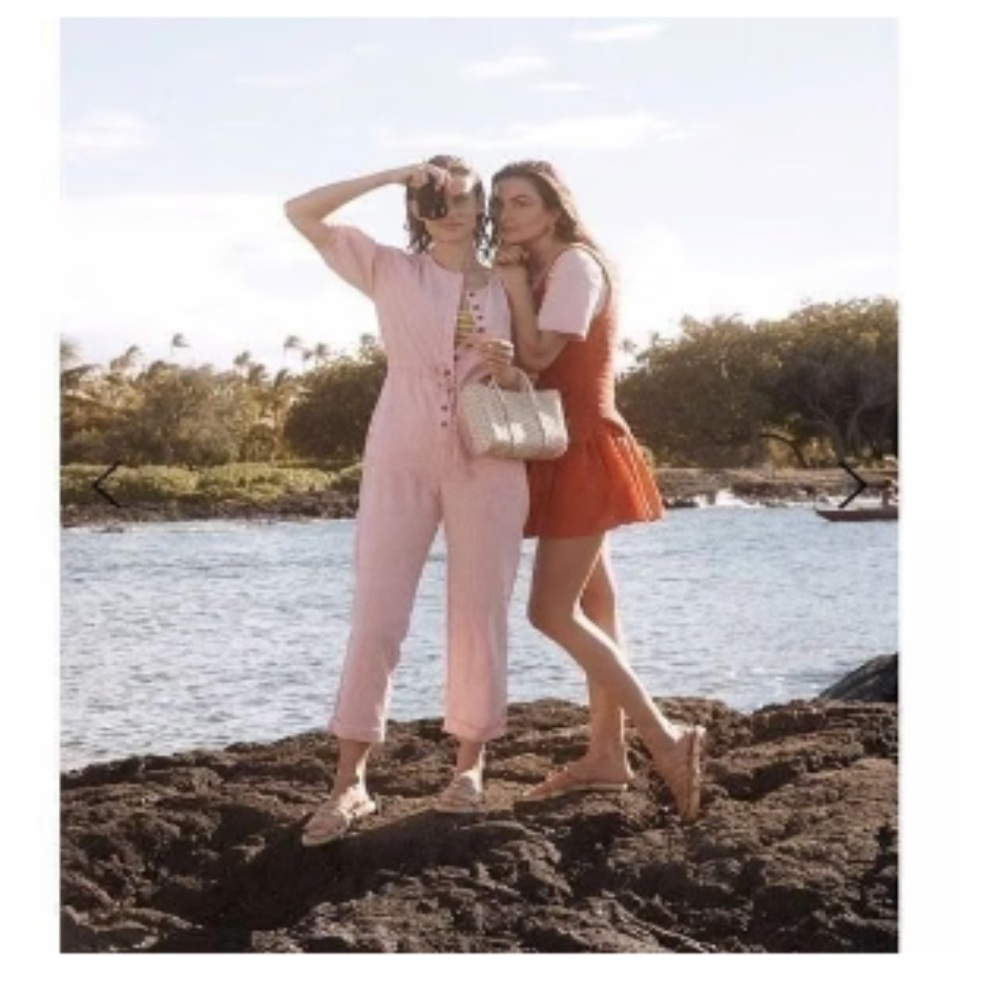 Madewell linen-blend puff sleeve tassel-toe jumpsuit XXS - Picture 3 of 6